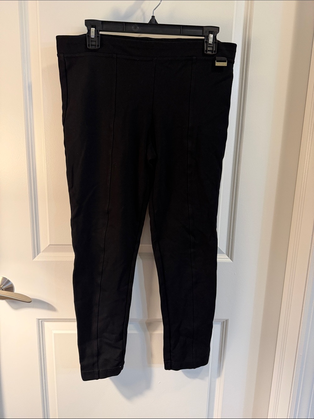 Calvin Klein Black Cropped Slim Ponte Leggings